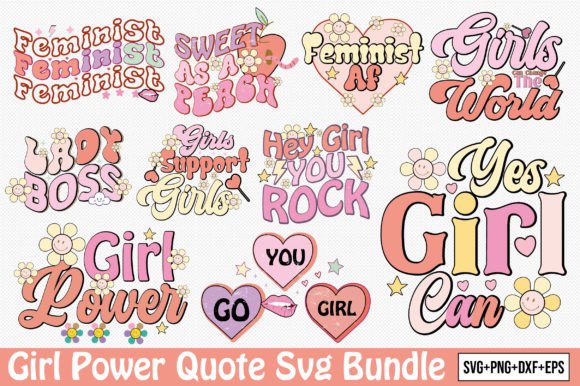 Girl Power Quote SVG Bundle for Crafts & Graphics