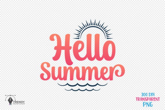 Hello Summer Beach Quote SVG Design for Crafts & Graphics