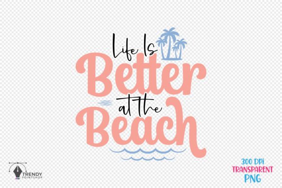 Life is Summer Beach Quote SVG Design for Crafts & Graphics