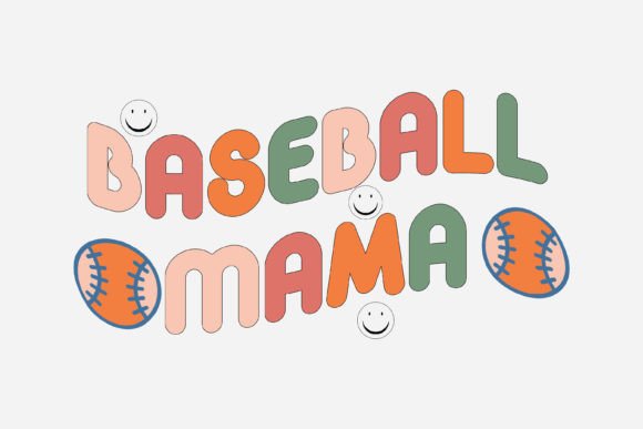 Retro Baseball Mama Quote SVG Design for Crafts & Graphics