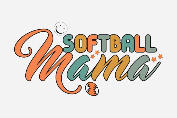 Softball Mama Retro Baseball Quote SVG: Graphics for Crafts & Local Branding