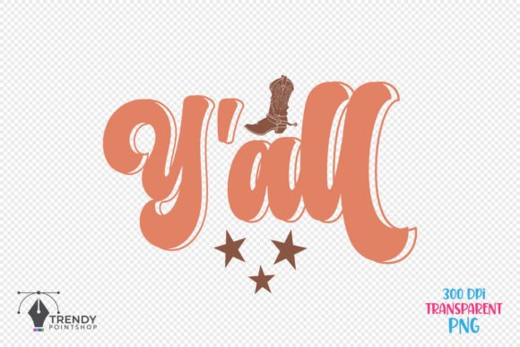 Y All Western Cowboy Quote SVG Design for Crafts & Graphics